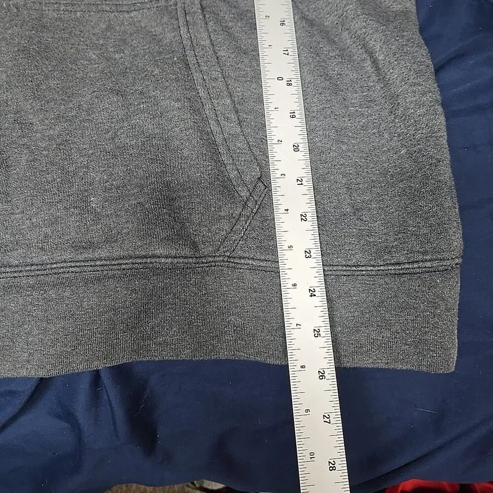 The North Face Hoodie Mens XL Gray Knit Pullover Sweatshirt Sleeve Logo Outdoor